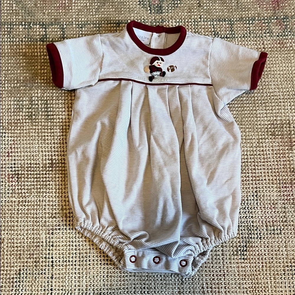 Squiggles by Charlie Baby Onesie Boys Football Player Gray Stripes - size 3/6 mo